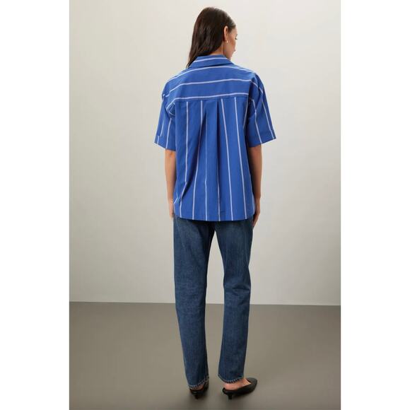 Madewell Oversized Blue Boxy Shirt Sz L - Picture 2 of 6